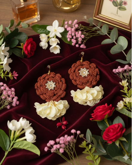 Dizajnové náušnice "Aranžérsky kvet"